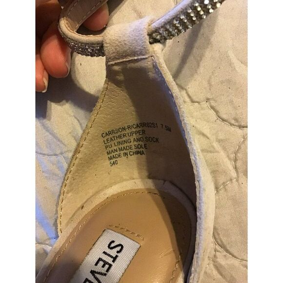 Suede Rhinestone Ankle Straps, Steve Madden Heels, Size 7.5 - Picture 7 of 9